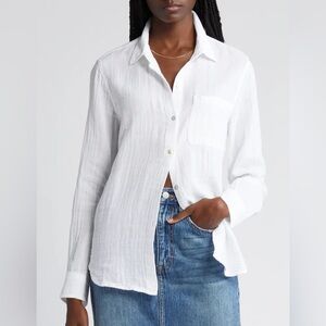 Rails Ellis Organic Cotton White Gauze Blouse Sz XXL